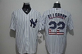 New York Yankees #22 Jacoby Ellsbury White Pinstripe USA Flag Fashion Stitched MLB Jersey,baseball caps,new era cap wholesale,wholesale hats
